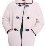 Maje Galencia Leather Shearling Coat