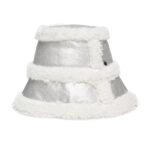 jocelyn faux shearling metallic faux leather bucket hat