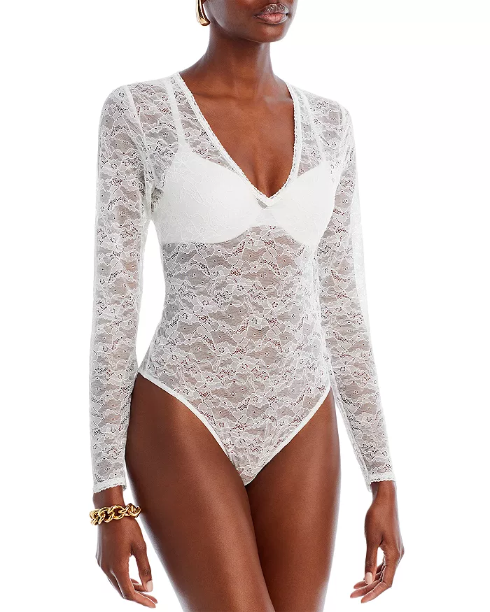 white lace bodysuit