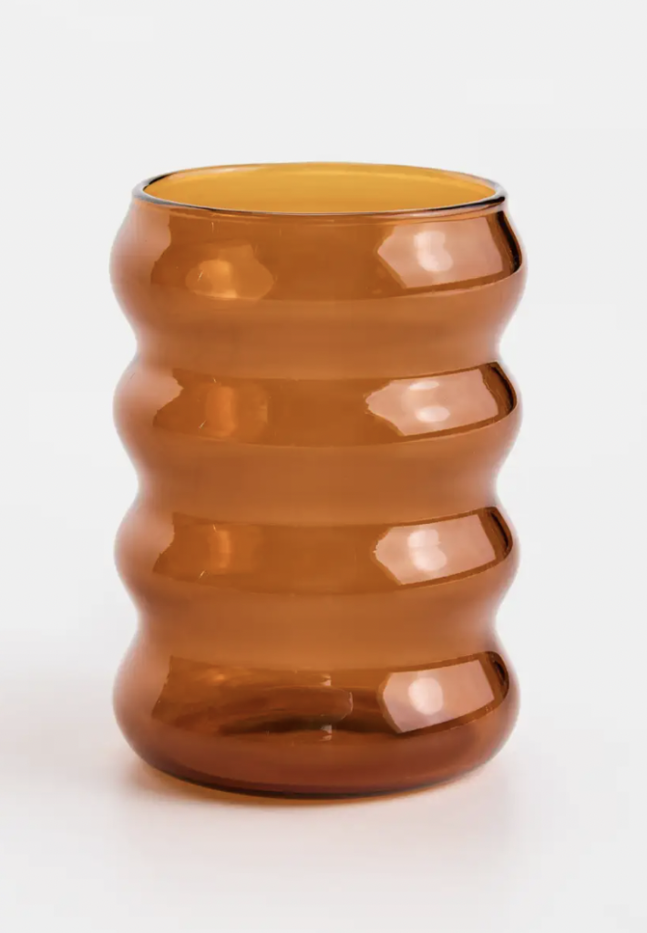 An amber coloured glass