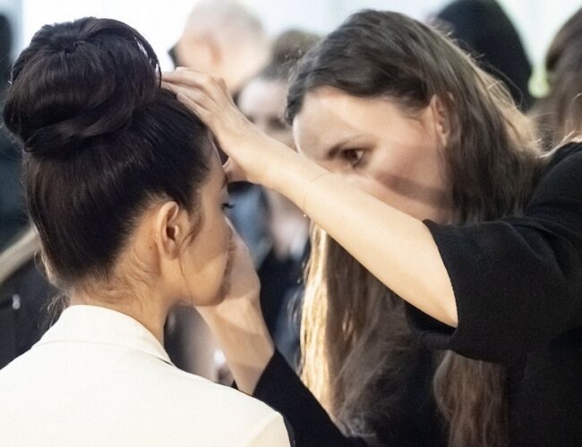 Backstage at alice + olivia Fall 2024