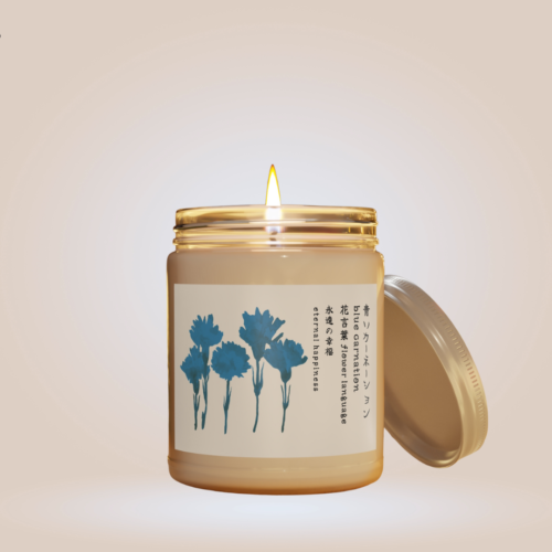 blue carnation candle