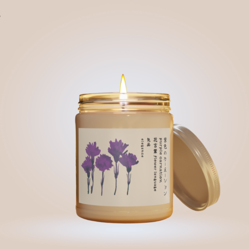 purple carnation candle