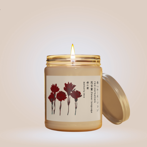 red carnation candle $26