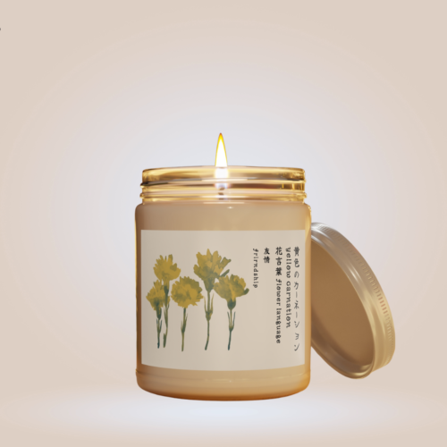 yellow carnation candle
